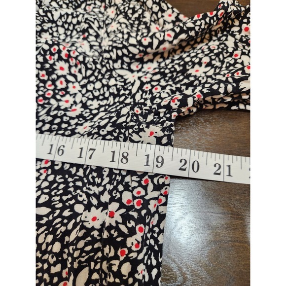 Time‎ and Tru Floral Midi Dress Pockets Long Sleeve Button Front Casual Black S - Picture 6 of 7